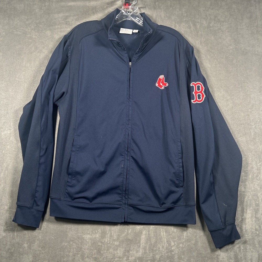 Boston Red Sox Genuine Merchandise Full Zip Jacket Mens M Pockets MLB Stretch